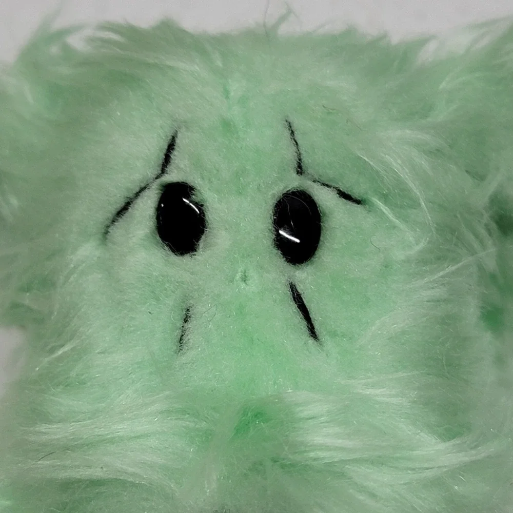 Vintage Russ Berrie Curly Jr. Green Shamrock Bow Ribbon Dog Plush